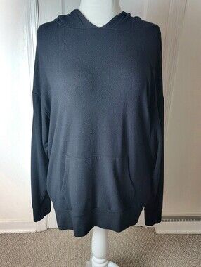Beyond Yoga Women Go Getter Hoodie Sz M Black Lightweight Modal Oversize Fit USA
